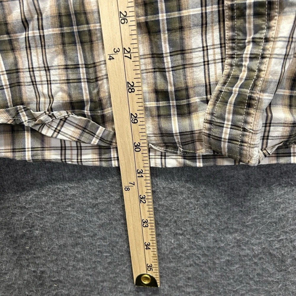 Carhartt Button Shirt‎ Mens X Large Plaid Relaxed Fit Black White 100588 Cotton